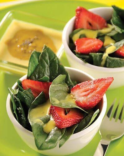Ensalada con espinacas y fresas
