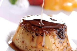 Flan de rompope con pasas