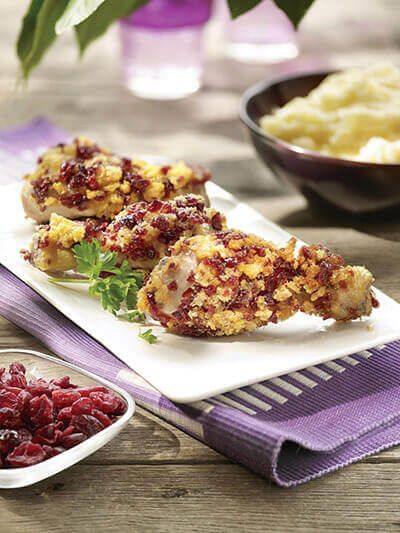 Muslitos de pollo rebozados con cranberries