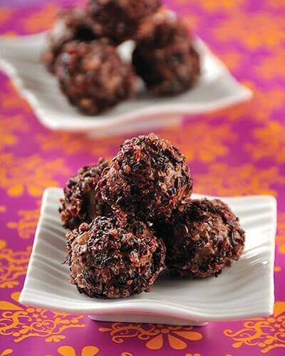Trufas de chocolate amargo con Jamaica