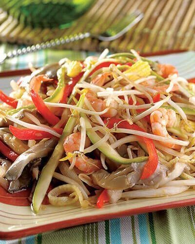 Chop suey de camarón