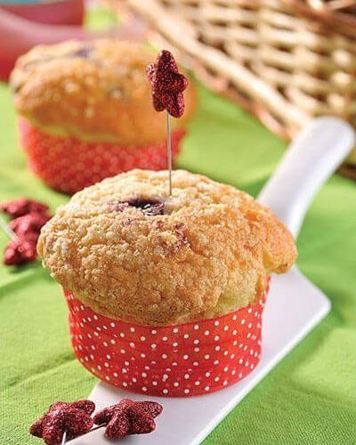 Panqué de manzana con moras azules