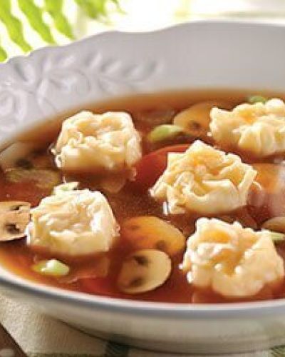 Sopa de dumplings de verduras