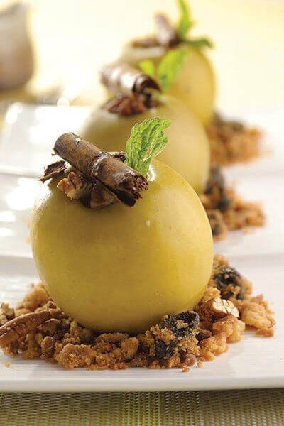 Manzanas verdes rellenas