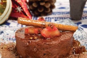 Mousse de chocolate de metate y frambuesas