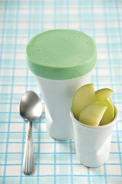 Soufflé helado de manzana verde