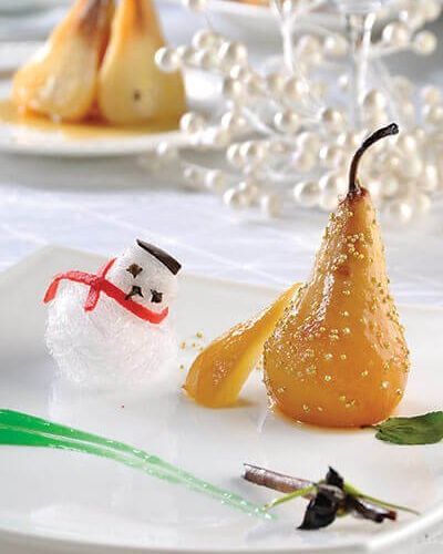 Peras navideñas al tequila