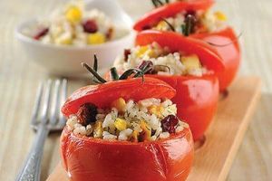 Jitomates rellenos de arroz