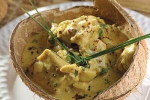 Curry de pollo y coco