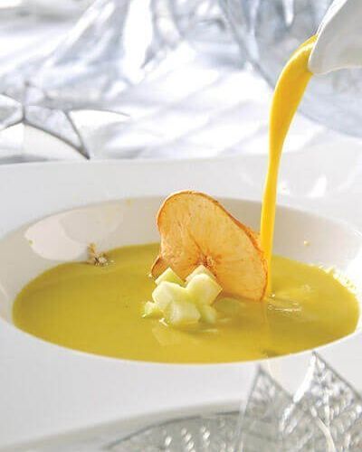 Crema de manzana con curry