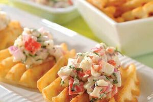 Canapé de surimi y papas rejilla