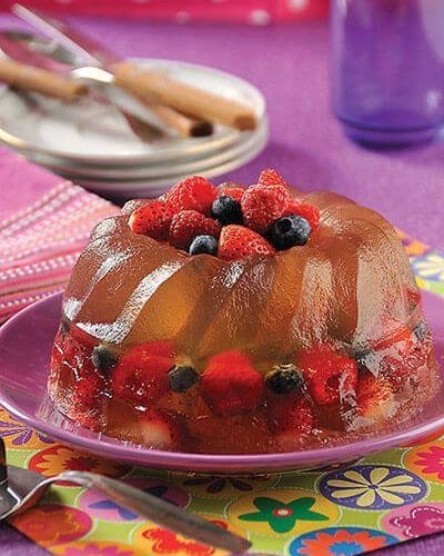 Gelatina de vino espumoso con frutos rojos