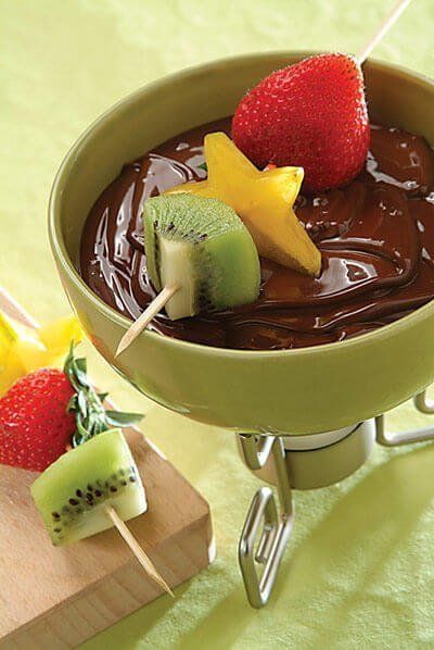 Fondue de chocolate con fruta