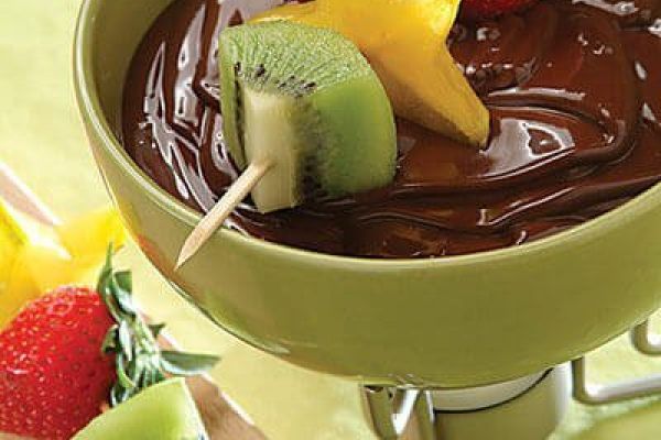 Fondue de chocolate con fruta