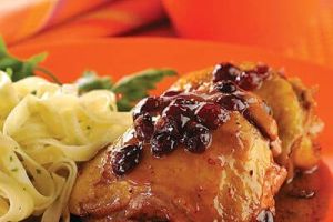 Pollo con especias y arándanos