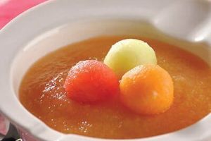 Sopa fría de melón chino y melón valenciano