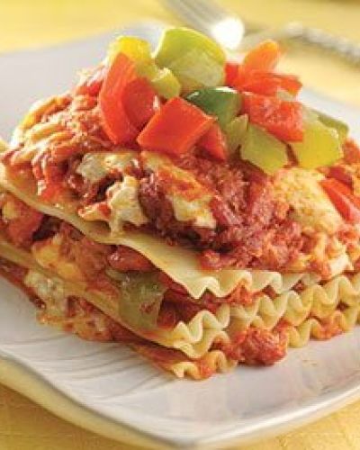 Lasaña de chicharrón prensado