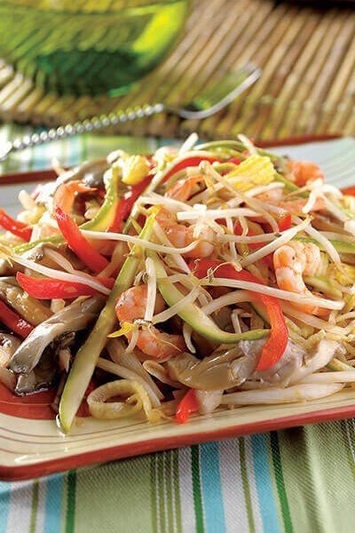 Chop suey de camarón