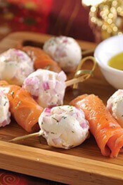 Pinchos de salmón ahumado