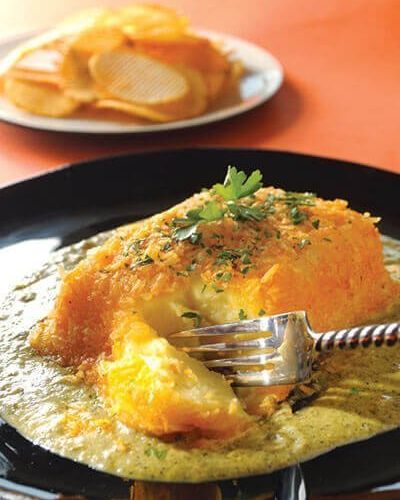 Queso con costra  de papitas