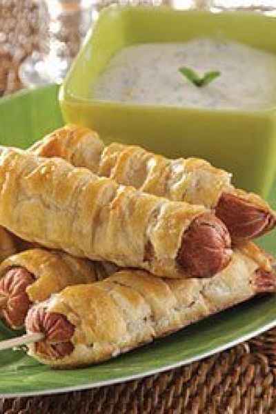 Banderillas de salchicha con pasta de hojaldre