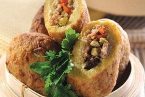 Croquetas de plátano con picadillo