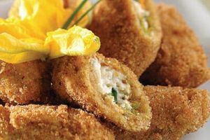 Flores de calabaza rellenas