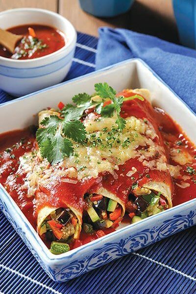 Enchiladas de vegetales asados