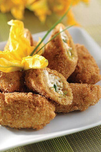 Flores de calabaza rellenas