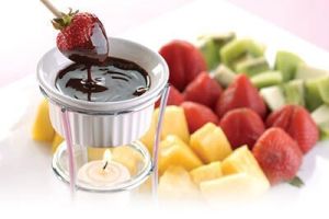 Fondue de chocolate con frutas