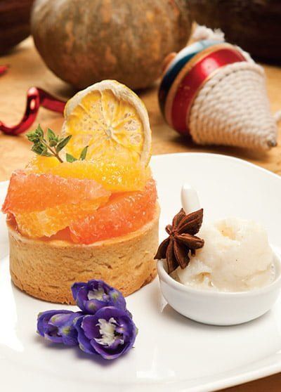 Tarta de cítricos con crema de limón