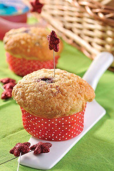 Panqué de manzana con moras azules