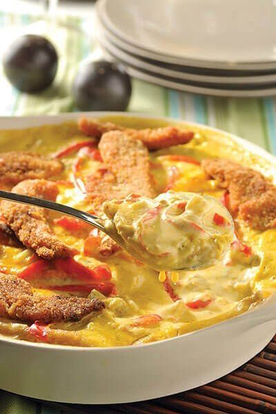 Fajitas de pollo cremoso