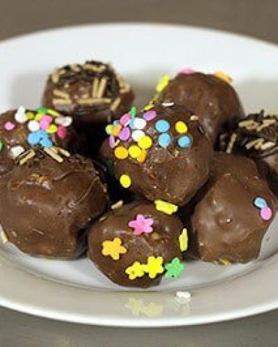 Trufas de crema de maní y cereal