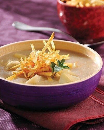 Sopa de papa con poro