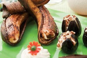 Plátanos al ron con chocolate