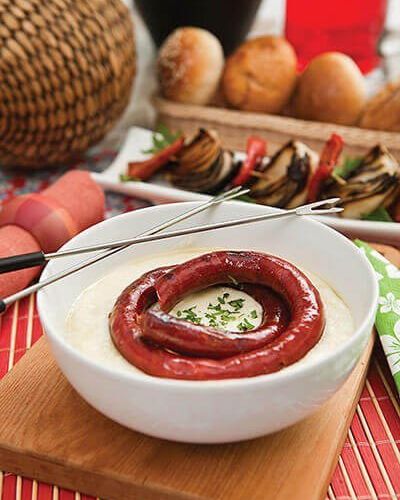 Chistorra con queso asadero