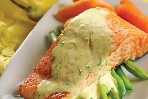 Salmón con crema de eneldo