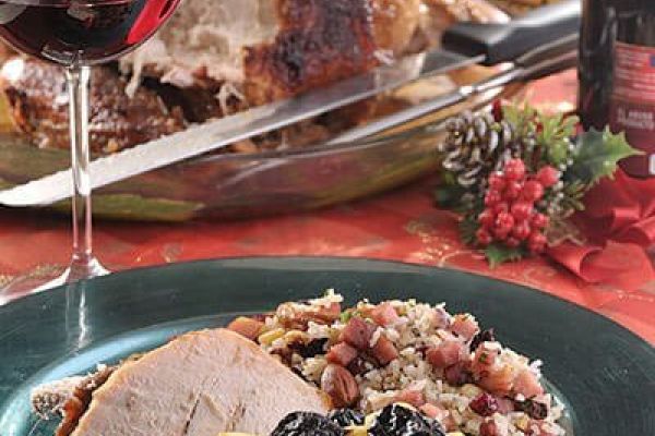 Pavo con costra de pan