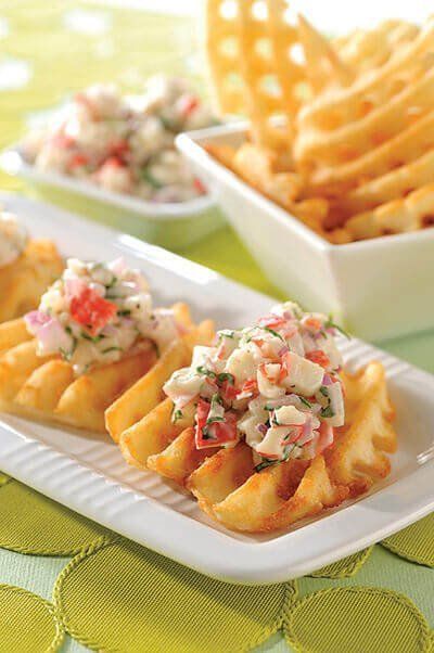 Canapé de surimi y papas rejilla
