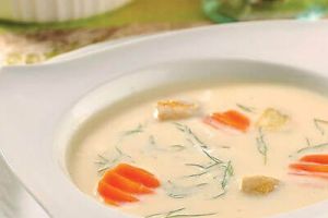 Crema de papa al eneldo