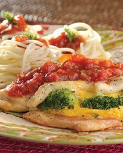 Milanesas de pollo florentinas