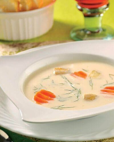 Crema de papa al eneldo