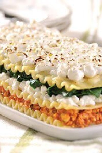 Lasagna con queso cottage