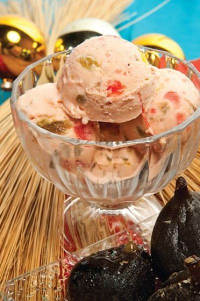 Helado navideño de higo