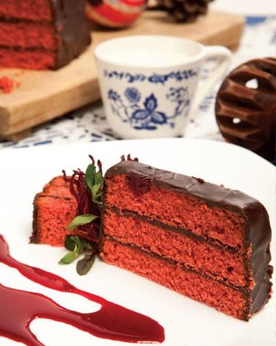 Pastel de jamaica y chocolate