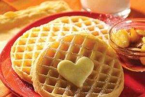 Waffles con compota de manzana