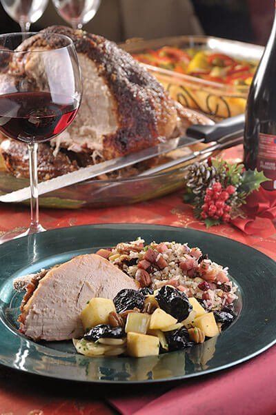 Pavo con costra de pan