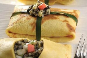 Sobrecitos de crepa rellenos de huitlacoche