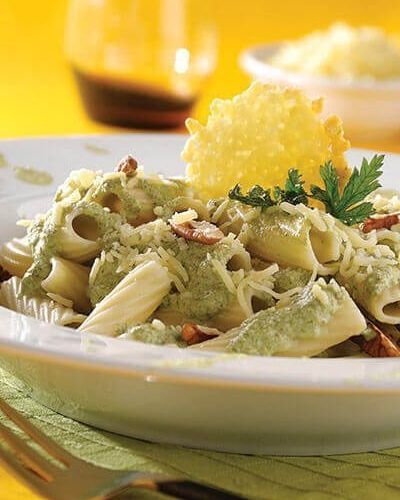 Pasta con salsa de cilantro